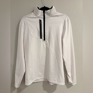 RLX Ralph Lauren Quarter Zip Pullover Medium White Golf Athletic Top